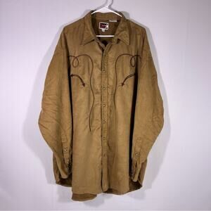 B&D Brooks & Dunn Panhandle Slim Faux Suede Western Shirt Size XXL